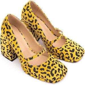 FUNKY CHUNKY LEOPARD PRINT PUMPS SHOES